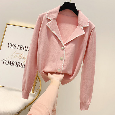 Γυναικεία ζακέτα  με κουμπιά και κολάρο σε διάφορα χρώματα