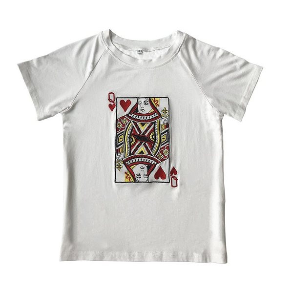 Μοντέρνο γυναικείο T-shirt σε λευκό χρώμα με κέντημα