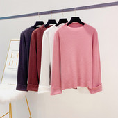 Γυναικείο πουλόβερ με στρογγυλη λαιμόκοψη σε διάφορα χρώματα