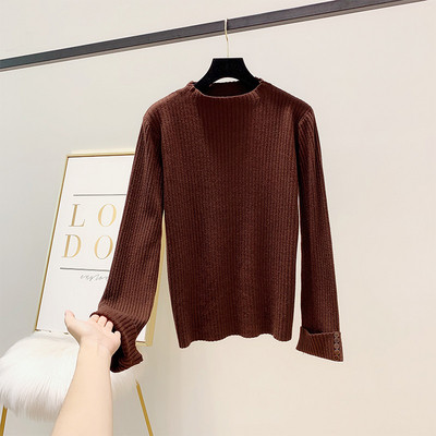 Γυναικείο πουλόβερ με στρογγυλη λαιμόκοψη σε διάφορα χρώματα