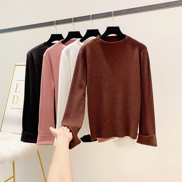 Γυναικείο πουλόβερ με στρογγυλη λαιμόκοψη σε διάφορα χρώματα