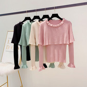 Μοντέρνο γυναικείο πουλόβερ με στρογγυλη λαιμόκοψη σε τέσσερα χρώματα