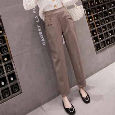 Pantaloni moderni cu talie înaltă în bej, maro și negru