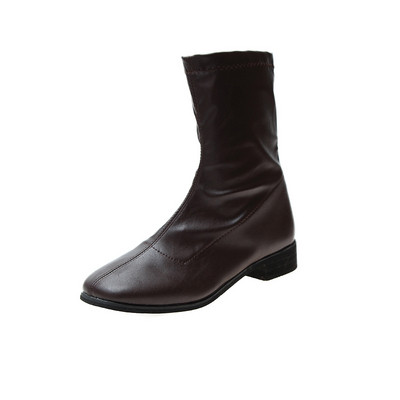 Μοντέρνες γυναικείες μπότες με φερμουάρ σε τρία διαφορετικά χρώματα