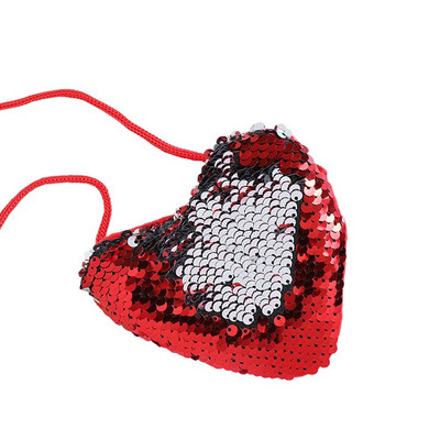 Geanta pentru copii cu paiete in forma de inima