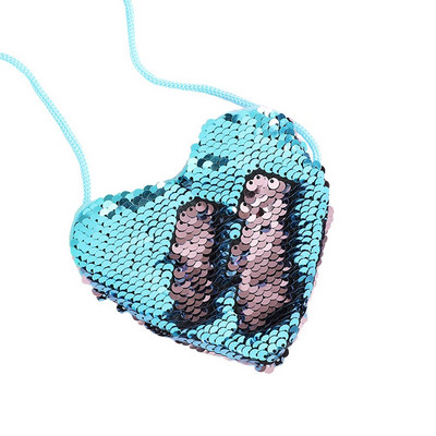 Geanta pentru copii cu paiete in forma de inima