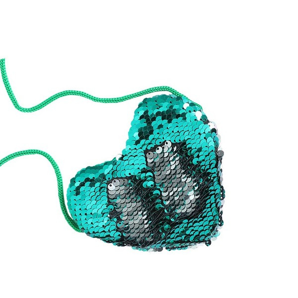 Geanta pentru copii cu paiete in forma de inima