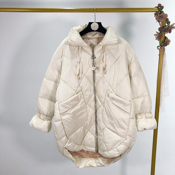 Μακρύ χειμωνιάτικο ασύμμετρο μπουφάν σε τρία χρώματα