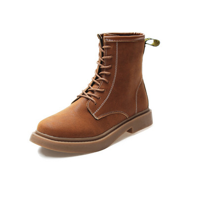 Γυναικείες μπότες με κορδόνι σε μαύρο και καφέ χρώμα