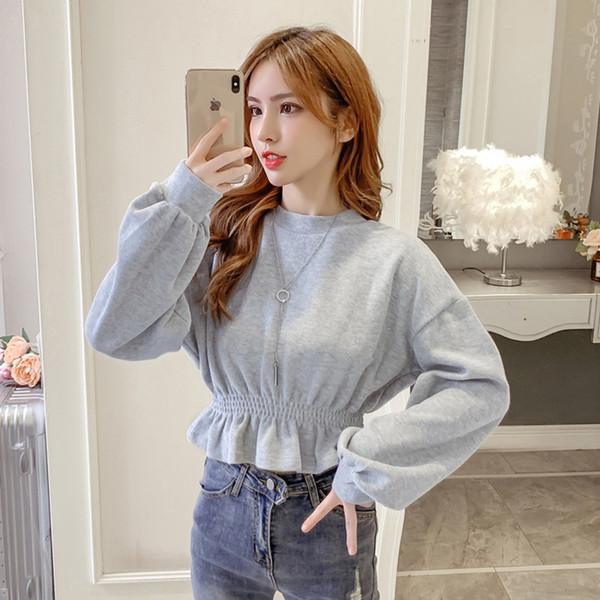 Bluza de dama casual model nou cu decolteu O in gri si alb