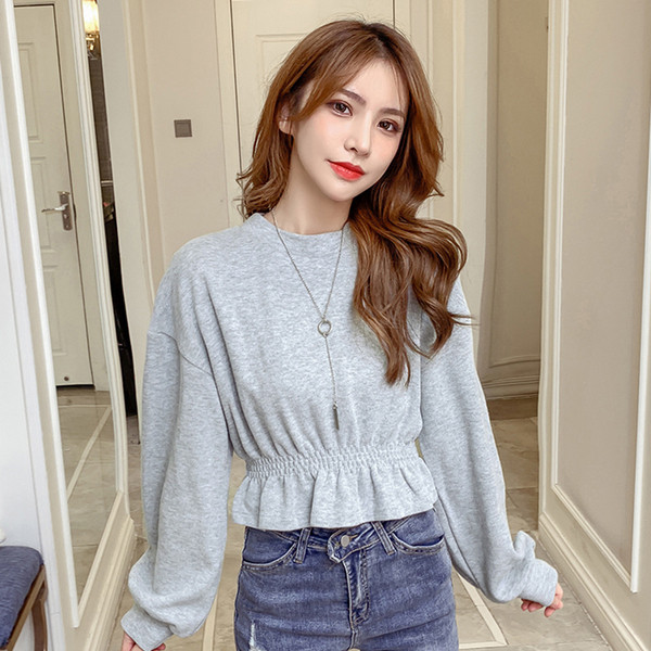 Bluza de dama casual model nou cu decolteu O in gri si alb