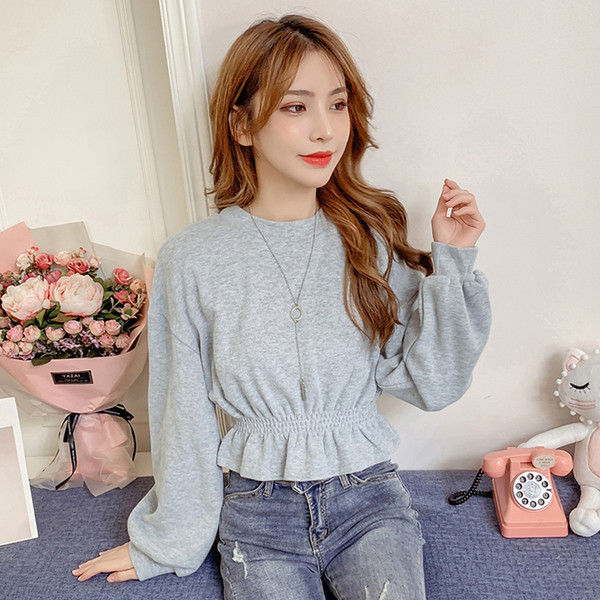 Bluza de dama casual model nou cu decolteu O in gri si alb