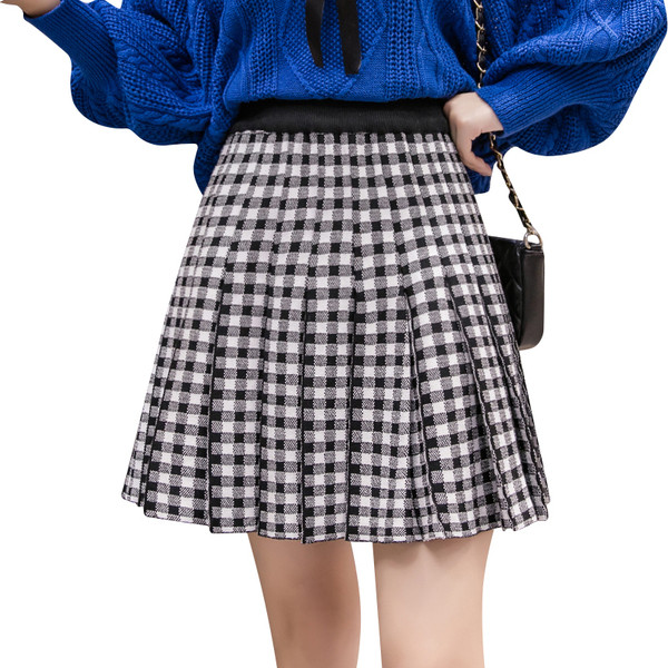 Fusta de dama plisata model nou cu talie inalta