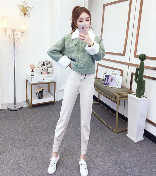 Jachetă scurtă de puf în verde și roz