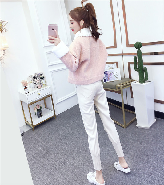 Jachetă scurtă de puf în verde și roz