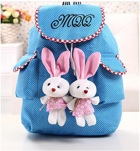 Rucsac pentru copii cu iepurași 3D în culorile roz, portocaliu, verde și albastru