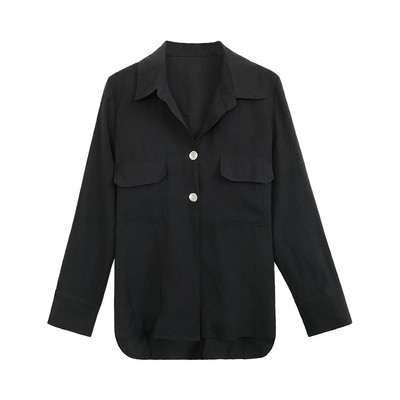 Κομψό γυναικείο πουκάμισο με κλασικό γιακά σε κόκκινο και μαύρο χρώμα