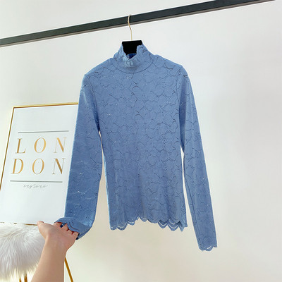 Bluza de dama moderna din dantela cu guler polo in mai multe culori