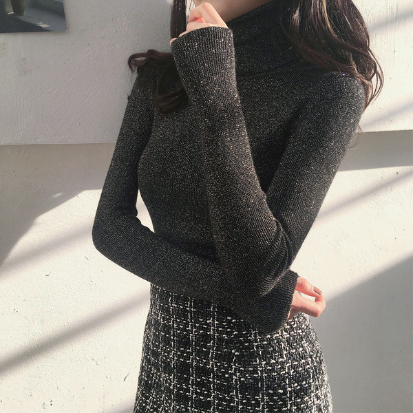 Γυναικεία πλεκτή μπλούζα με κολάρο πόλο σε τρία χρώματα