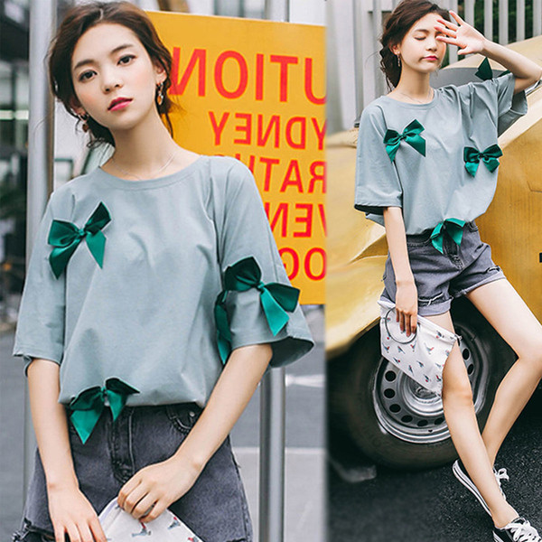 Μοντέρνα γυναικεία μπλούζα με 3D κορδέλες