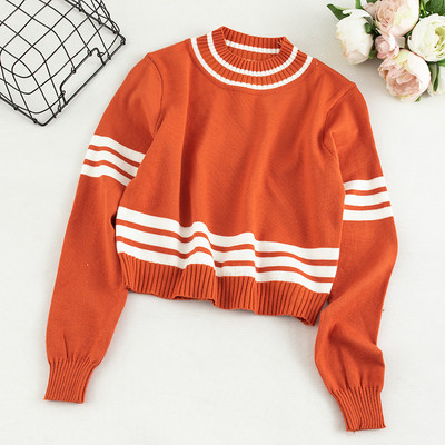 Γυναικείο πουλόβερ με μακριά μανίκια και οβάλ λαιμόκοψη σε τέσσερα χρώματα