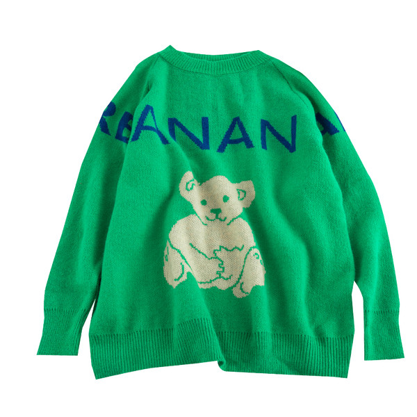 Pulover de dama cu decolteu oval si aplicatie in doua culori