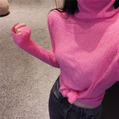 Bluza dama tricot subtire cu guler polo - multe culori