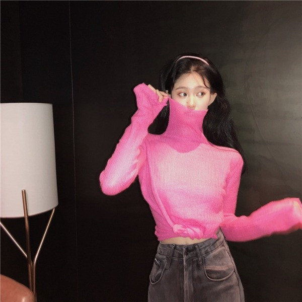 Bluza dama tricot subtire cu guler polo - multe culori