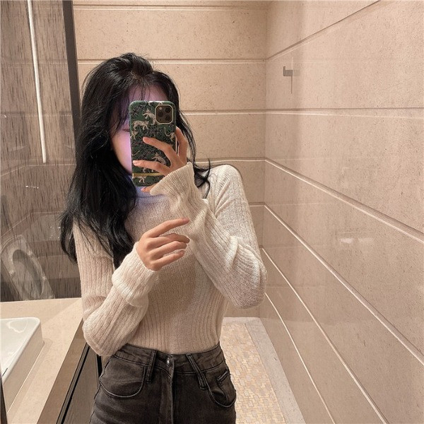 Bluza dama tricot subtire cu guler polo - multe culori