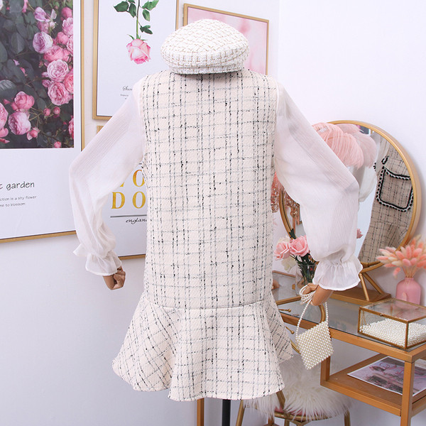 Set rochie + camasa de dama model nou in bej si negru