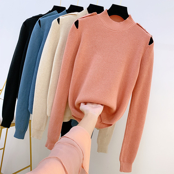 Γυναικείο πουλόβερν με κομμέναστοιχεία σε τέσσερα χρώματα