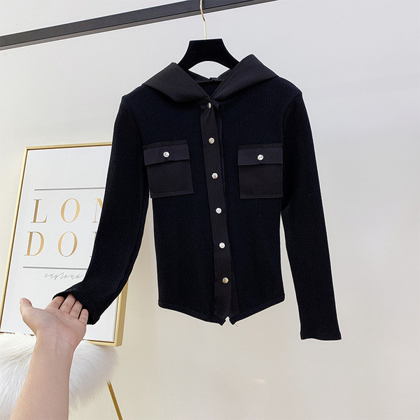 Γυναικεία μπλούζα με κουμπιά και κουκούλα σε τρία χρώματα