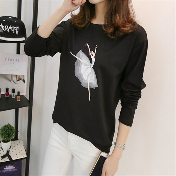 Μοντέρνα γυναικεία μπλούζα με τύπωμα σε μαύρο χρώμα