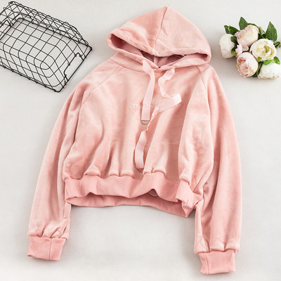 Γυναικείο φούτερ με κορδόνια και μακρύ μανίκι σε τρία χρώματα