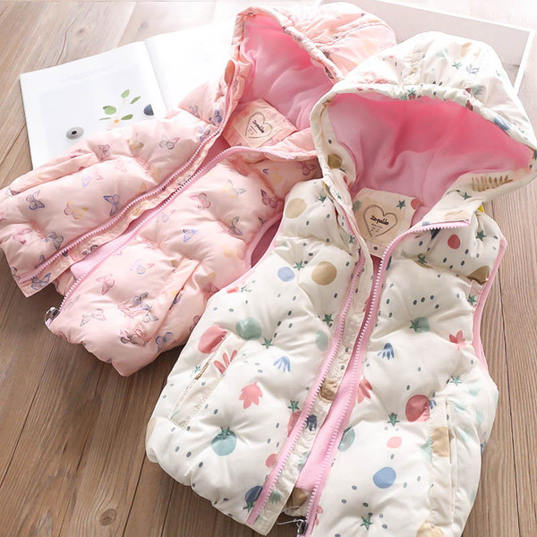 Noul model de vestă pentru copii de zi cu zi pentru fete în alb și roz