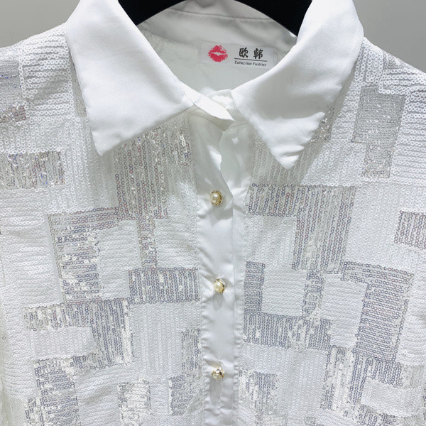 Cămașă elegantă de damă cu guler clasic în două culori