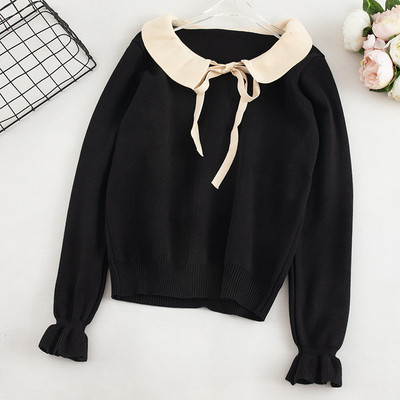 Pulover de dama casual cu cravate si maneci lungi in mai multe culori