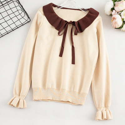 Pulover de dama casual cu cravate si maneci lungi in mai multe culori