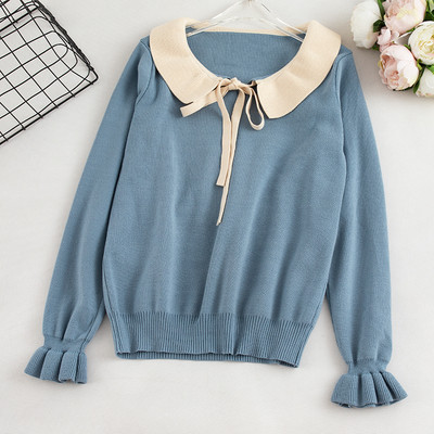 Pulover de dama casual cu cravate si maneci lungi in mai multe culori