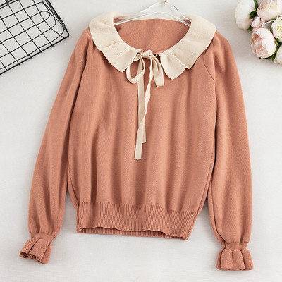 Pulover de dama casual cu cravate si maneci lungi in mai multe culori