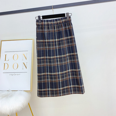 Μοντέρνα καρό γυναικεία φούστα με ψηλή μέση