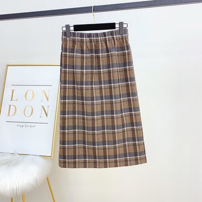 Μοντέρνα καρό γυναικεία φούστα με ψηλή μέση