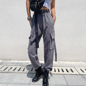 Νέο μοντέλο αθλητικό γυναικείο παντελόνι με ζώνη και τσέπες σε γκρι και μαύρο χρώμα