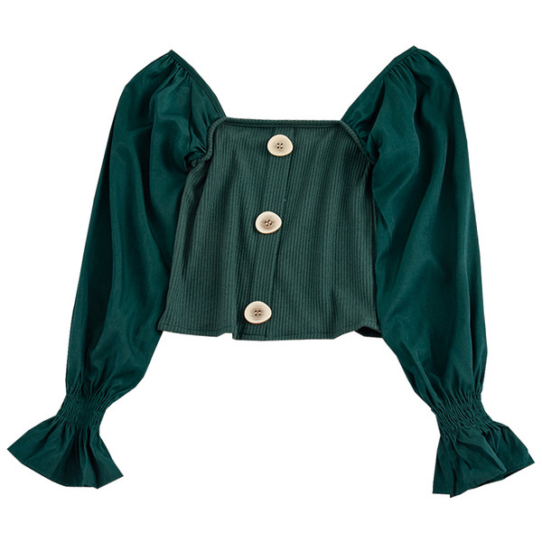 Καθημερινή γυναικεία μπλούζα με κουμπιά και γυμνά ώμους σε τρία χρώματα