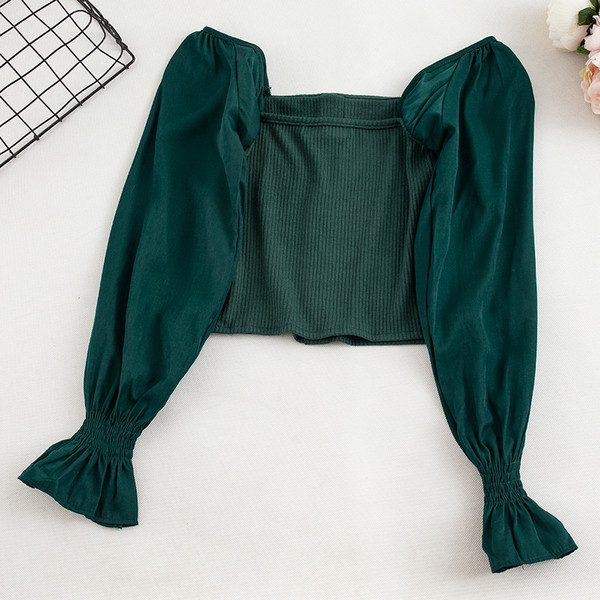 Καθημερινή γυναικεία μπλούζα με κουμπιά και γυμνά ώμους σε τρία χρώματα