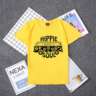 Καθημερινή γυναικεία μπλούζα με εκτύπωση και κοντό μανίκι σε διάφορα χρώματα