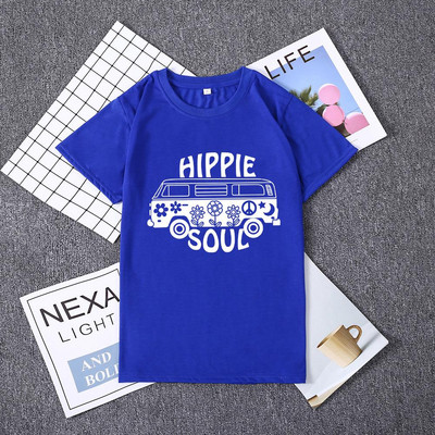 Καθημερινή γυναικεία μπλούζα με εκτύπωση και κοντό μανίκι σε διάφορα χρώματα