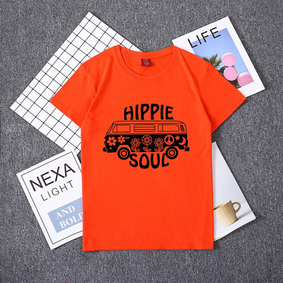 Καθημερινή γυναικεία μπλούζα με εκτύπωση και κοντό μανίκι σε διάφορα χρώματα