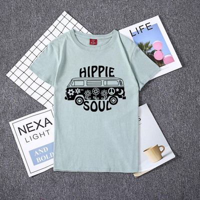 Καθημερινή γυναικεία μπλούζα με εκτύπωση και κοντό μανίκι σε διάφορα χρώματα