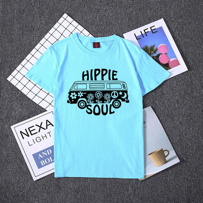 Καθημερινή γυναικεία μπλούζα με εκτύπωση και κοντό μανίκι σε διάφορα χρώματα